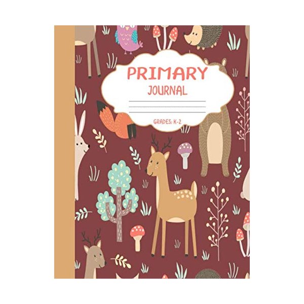 Primary Journal Grades k-2: Cute Animals, Draw and Write Composition Book for Kids, Half Page Lined Paper with Drawing Space ( 8.5" x 11" Notebook with Soft Durable Cover )