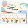 Thanksgiving Wine Glass Charms, Harvest Glass Markers, Thanksgiving Hostess Gift, Fall Glass Identifiers, Table Decoration, Set of 6 in a Gift Box