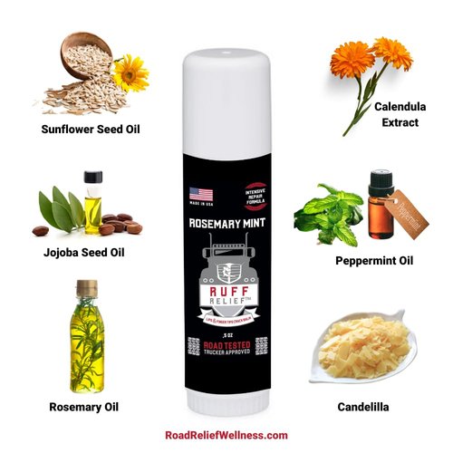 Lip and Finger Tips Crack Repairing Balm, Rosemary mint .5 oz - chapstick with lip treatment Formula of Sunflower Seed Oil and Candelilla Wax - Free of Sulfates, Parabens, and Synthetic Colorants