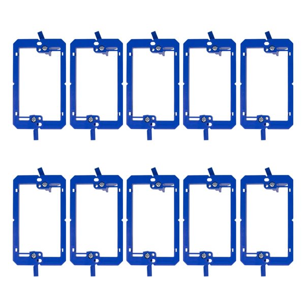 10 Pack Single Gang Low Voltage Mounting Bracket - Variable Wall Thickness - Adjustable Mounting Brackets - Single Gang Box for Cables & Low Voltage - Shallow Low Voltage Boxes - 1 Gang - Outlet Box