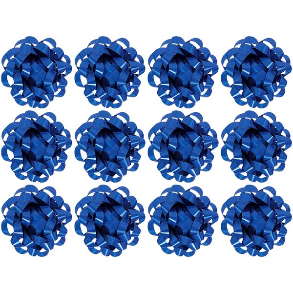 The Gift Wrap Company Decorative Confetti Gift Bows, Medium, Royal, pack of 12