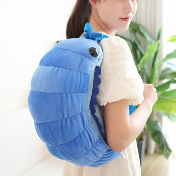 Simulation Insect Backpack Plush Toys Soft Stuffed Cartoon Doll Watermelon Worm Animal Toy Creative Gift for Children Kids Easter, Thanksgiving, Christmas, New Year's Gifts(blue,40cm/15.7 inch)