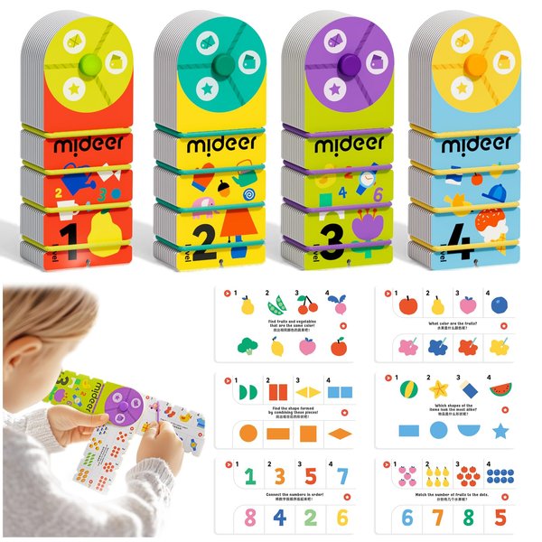 Mideer Sorting Toy for Toddlers, Montessori Game Preschool Learning Activities Toys, Multiple Theme Match Card Sensory Toys Educational Learning Gifts for Kids 3-5