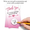 Haizct 50 Pack PinkThank You Blank Gift Certificate Scratch Off Cards for Small Business, Spa Beauty Makeup Hair Salon, Bridal Shower, Baby Shower, Country Wedding (Thank You CardF), Silver-GK091