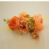 Fangsen Boho Autumn Wedding Silvery Orange Rose Golden Eucalyptus Leaf Bridal Headpiece Christmas Festival Headpiece Women Girls Party