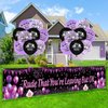 Rude That You're Leaving But OK Decorations Purple Black Coworker Leaving Decorations Coworker Goodbye Party Banner with 18 Pcs Balloons Retirement Decor for Going Away Farewell Leaving Party Supplies