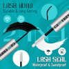 GEMERRY Lash Kit 3 PCS Lash Bond and Seal with Lash Glue Remover and Lash Tweezers Waterproof Eyeash Glue for Lash Clusters Fast Removal Lash Extension Remover Lash Applicator Tools for Beginners