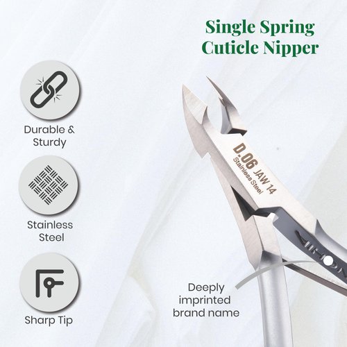 NGHIA Cuticle Nipper - D-06 JAW 16 | Stainless Steel | Durable and Sharp | Ergonomic Design | Grey Plated | Ideal for Salons and Home Use