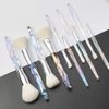 Makeup Brushes Crystal Handle Set, Tenmon 10 PCS Crystal Transparent Handle Kabuki Powder Foundation Brush Concealer Eye Shadow Eyeliner Eyebrow Brush (White)