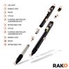 RAK 2-in-1 Multi-Tool Pen Set (2 Pack) Dad Gifts for Men - LED Tactical Pen Light, Stylus, Ruler, Level, Bottle Opener, Screwdriver, Ballpoint - Birthday Day Gifts for Him