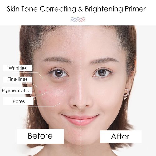 Skynest 2pcs Pore Primer, Color Correcting Facial Serum, Face Makeup Primer Base,Isolation Cream,Invisible Pore,Oil Control, Brightening Moisturizing Essence Concealer Foundation