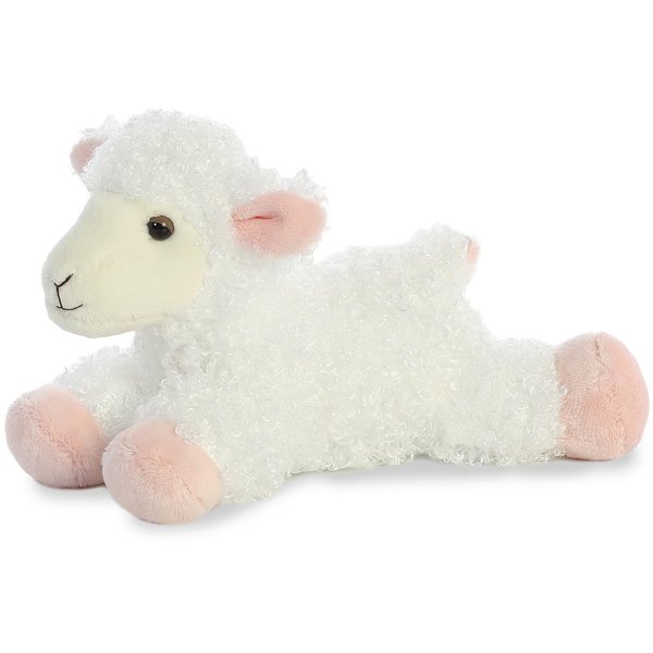 Aurora® Adorable Mini Flopsie™ Lana™ Stuffed Animal - Playful Ease - Timeless Companions - White 8 Inches
