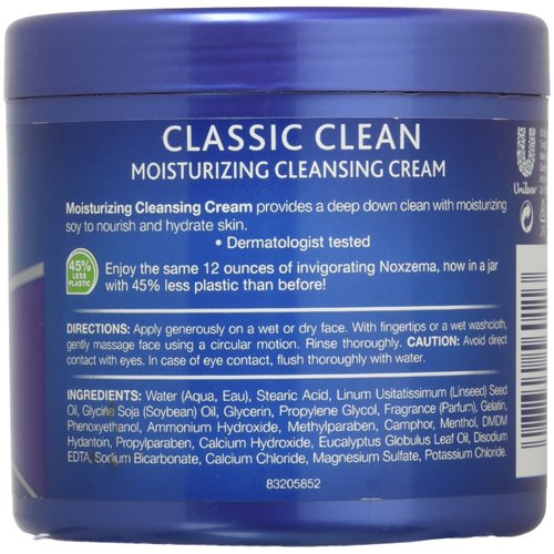 Noxzema Classic Clean Moisturizing Cleansing Cream Unisex, 12 Ounce (Pack of 2)