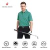 Golf Shirts for Men Dry Fit Moisture Wicking Casual Sport Short Sleeve Mens Golf Polo Shirts Green Stripe