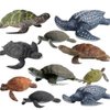 10 PCS Marine Animal Action Figures Ocean Creatures Models Figurine Sea Turtle Family Party Supplies Cake Toppers Set Toys for 5 6 7 8 Years Old Boys Girls Kid Toddlers