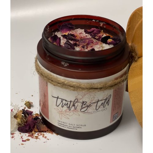 Dead Sea Salt Exfoliating Scrub Body Scrub Exfoliation Great for Scars, Chicken Skin, Cellulite, Stretch Marks for Men & Women (Secret, 8 oz.)