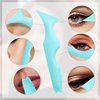 Eyeliner Stencils with 6pcs Eyeliner Brush, Silicone Beauty Ruler Multipurpose Winged Tip Eyeliner Aid Quick Eye Makeup Tool for Eyeliner, Eyelash, Eyebrow, Lip Line, Face Contour(Light Blue)