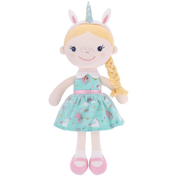 GAGAKU Baby Dolls for 1 Year Old Girls (16''),Soft Baby Doll,My First Baby Doll for 1 Year Old Birthday Gift,Christmas Plush Toys Gift for Toddler Kids Infants - Unicorn Girl