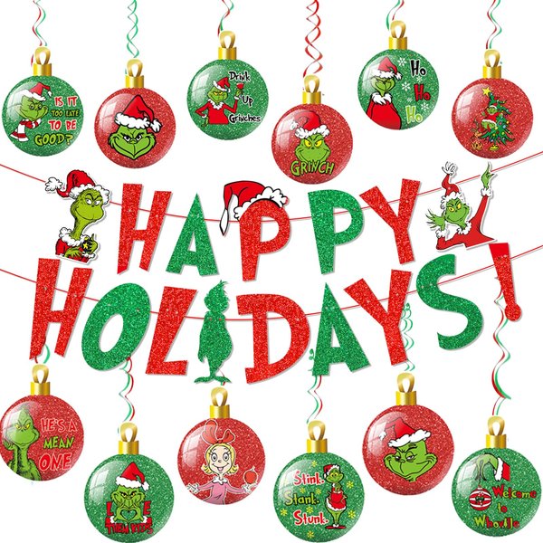 Happy Holidays Banner Happy Holidays Decorations Whoville Christmas Decorations with Christmas Banner for Whoville Decorations Christmas Party Decorations Christmas Party Supplies