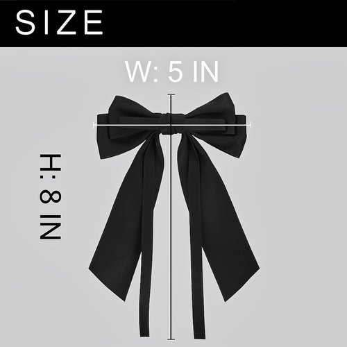 Yimi's Dream Bow Hair Clips, 2PCS 5 Inch Black and White Hair Bows for Women, Girls Hair Accessories Bow Barrettes