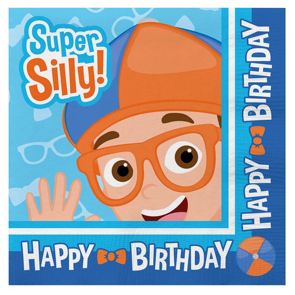 Treasures Gifted Officially Licensed Blippi Birthday Party Napkins - Pack of 48 Blippi Napkins - Blippi Party Supplies Napkins - Blippi Birthday Party Supplies - Blippi Decorations