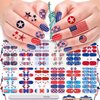 DANNEASY 12 Sheets Independence Day Nail Wraps 4th of July Nail Polish Strips Self-Adhesive Nail Polish Stickers Gel Fingernail Sticker Nails for Women with Nail File, Cuticle Stick