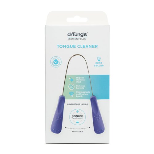 drTung's Stainless Steel Tongue Cleaner and Paperboard Smart Floss 1 Pack Bundle