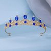 Rhinestone Princess Tiara Hair Band Bridal Wedding Prom Crown For Little Girl Costume Party Accessories (Blue)