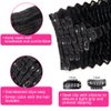 Pobokix Deep Wave Clip in Hair Extensions Real Human Hair Brazilian Virgin Human Hair Clip in Extensions for Women 8Pcs Remy Hair with 18Clips 120g 20inch Natural Black