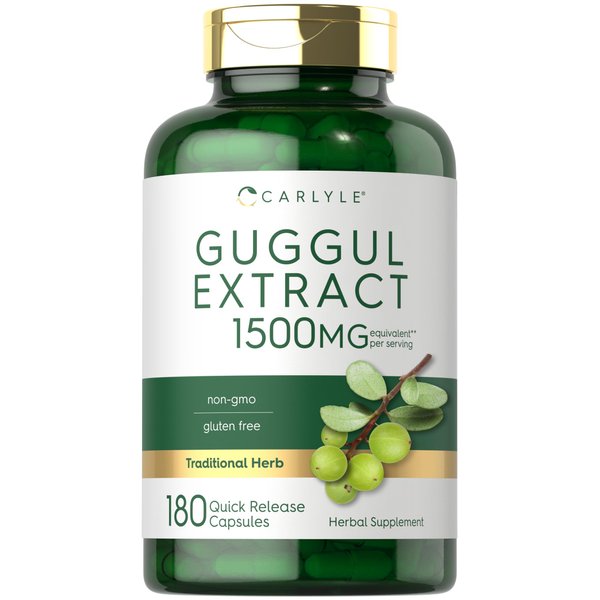 Carlyle Guggul Extract Supplement | 1500mg | 180 Capsules | Guggulsterone | Non-GMO and Gluten Free