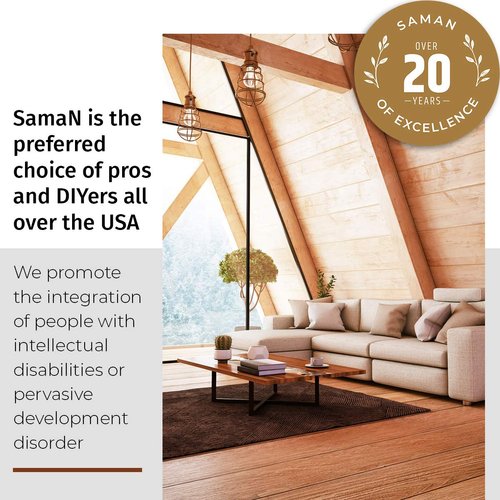 SamaN Interior Water Based Varnish with Aluminum Oxide – Crystal Clear Wood Finish (Flat Finish, 16)