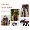 Tobeffect 2 Pcs Black Hair Bow Clips with Rose for Women Girls Gothic Black Hair Bows with Long Tail Satin Vintage Bow Barrettes Hair Accessories