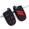 REMOCH Key Fob Cover for Dodge Accessories 5 Button Key Fob Case for Dodge Charger Challenger Dart Durango Journey Replacement Remote Control 3 4 5 Buttons Key Fob Shell (Bright Red Design, 1 PC)