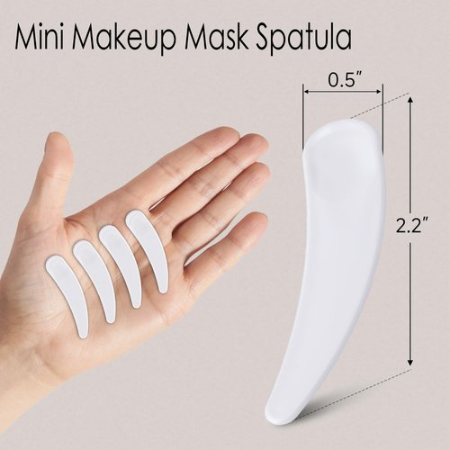 100PCS Cosmetic Spatulas, Small Makeup Spatula, Mini Plastic Makeup Scoop for Mixing and Sampling, Skin Care Facial Cream Mask Spatula (White)