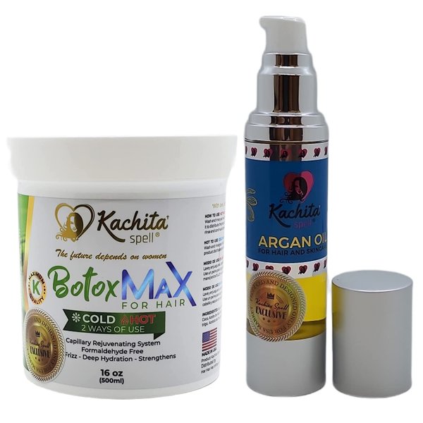 Kachita Spell Hair Treatment Capillary Rejuvenating System Formaldehyde Free MAX + Moroccan Argan Oil 100% Pure