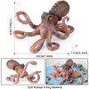 AENIMELY Solid Ocean Animal Figures for Kids, Realistic Giant Octopus and Squid Toy Models, Educational Playset for Learning and Cognitive Development(Brown)
