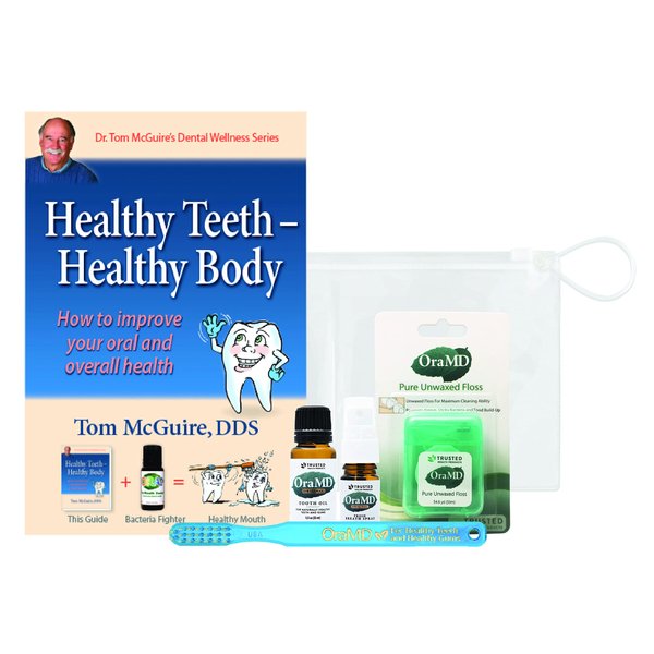 OraMD Original Strength (Single Bottle Kit) - Oral Hygiene Kits from OraMD - Original Tooth Oil with Essential Oils - Manual Toothbrushes with Soft Nylon Bristles - Pure Unwaxed Dental Floss