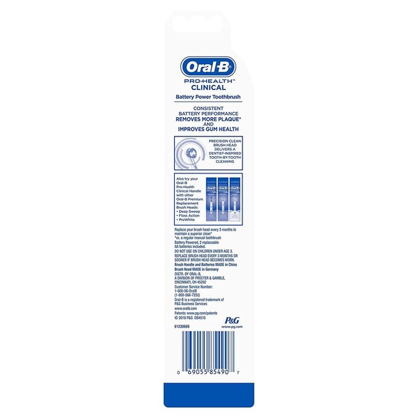 Oral-B Pro-Health Precision Clean Battery Toothbrush, 2 Count