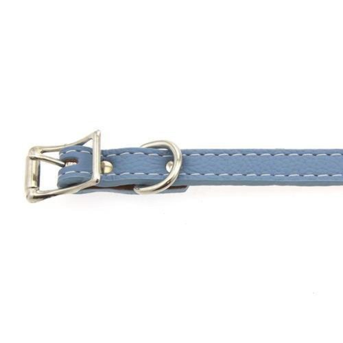 Luxury Italian Leather Tuscany Dog Collar - Light Blue - 10