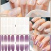 8 Sheets 1Thin Semi Cured Gel Nail Strips Pink Nail Wraps Glitter Color Full Nail Wraps Self-Adhesive Street Nail Strips Nail Art Polish Stickers Solid Nail Art Decal Strips Sticker Nails for Women