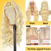 SKVWTIM 613 Lace Front Wig Human Hair Body Wave Blonde 13x4 HD Transparent Lace Front Wigs Pre Plucked with Baby Hair 180% Density 24 Inch 613 Blonde Human Hair Wigs for Women Natural Hairline