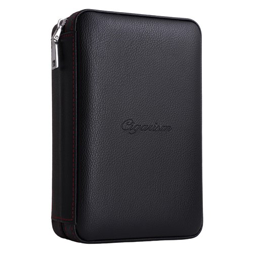 CIGARISM Cigar Travel Humidor, PU Leather Cigar Case, Cigar Cutter and Lighter Set