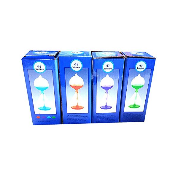 Colorful Office Thinking Mini Hand Boiler, Glass Science Energy Transfer, Children Science Experiment, Love Birds Color Meter Hand Boiler, 4 Pcs (Red&GreenBlue&Purple) by C&H®