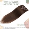 S-noilite Clip in Hair Extensions Human Hair for Women Thick True Double Weft Clip on 100% Remy Human Hair 8 Pieces 18 Clips Straight Silky (16 Inch - 130g,Medium Brown (#4))