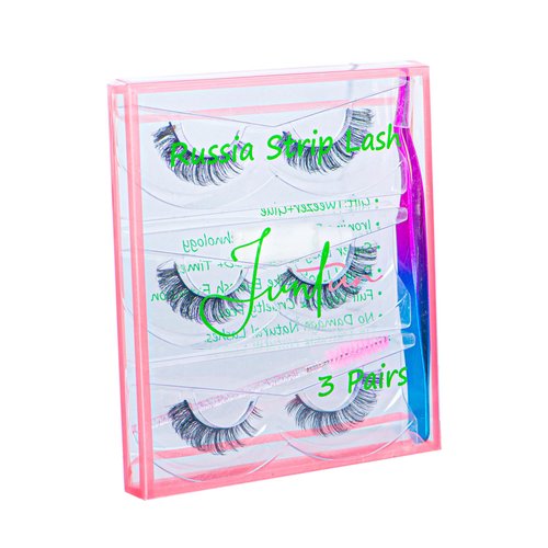 Juntun D Curl Russian Strip lashes,Fluffy D Curly Strip Lashes,Cat Eye Style Strip False Eyelashes Set of Lash Extensions Look,Full Volume DD Curl Russian Lashes made from Premium Quality Faux Mink