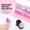Gellen Gel Nail Kit Easy Nail Extension Set, 240Pcs Pre-Shaped Medium Almond Soft Gel Nail Tips 15g Solid Nail Glue Gel for Press On Nails Acrylic Nails Mini LED Nail Lamp Home DIY Manicure Gift