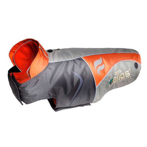 DOGHELIOS 'Lotus-Rusher' Waterproof 2-in-1 Pet Dog Jacket Coat with Removable Polar Fleece Lining w/ Blackshark technology, Medium, Orange, Charcoal Grey, Light Grey