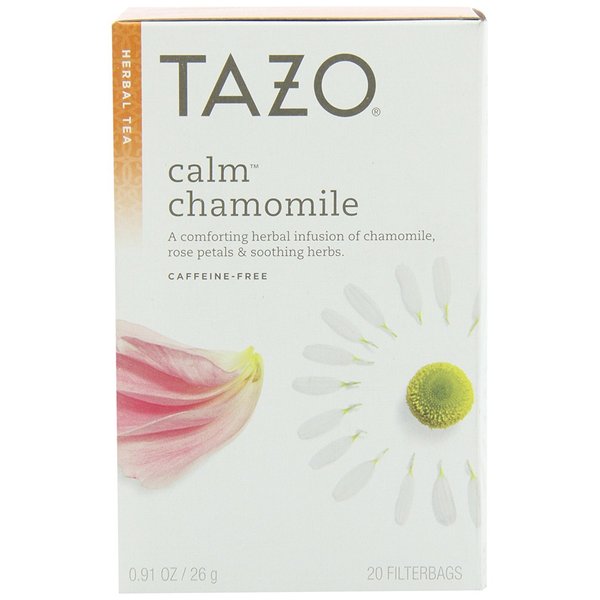 Tazo Calm chamomile Herbal Infusion Tea, Caffeine Free, 20-Count Tea Bags (Pack of 6)