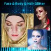 MEICOLY 12 Colors Body Glitter Face Glitter Set for St.Patrick's Day,Hair Glitter Chunky Glitter,Mermaid Face and Body Glitter Gel,Sparkly Glitter Makeup,Festival Glitter Paint,Body Glitter for Women