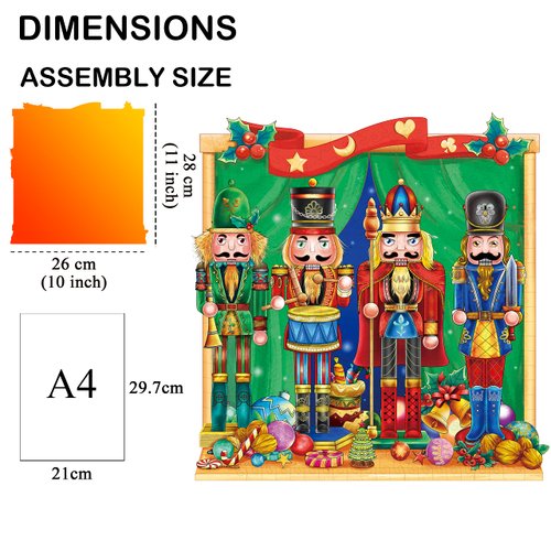 Wooden Puzzles for Adults, Christmas Nutcracker Puzzle, 10'' x 11'', 261 Pieces, Gift for Adults, Wood Puzzles Adult, Wood Cut Puzzles